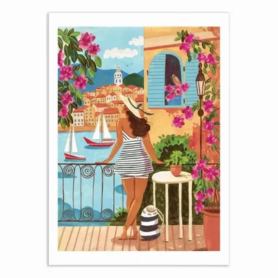 Poster - Art-Poster - Woman in Saint-Tropez France - Caroline - WALL EDITIONS