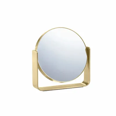 Bathroom equipment - Table Mirror w. 5x magnification Ume Brass finish - F&H GROUP A/S