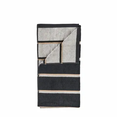 Bathroom equipment - Bath towel Sauna 70x140 Black/Soft Grey/Camel - F&H GROUP A/S