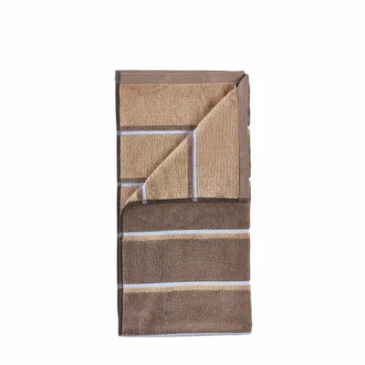 Bathroom equipment - Bath towel Sauna 70x140 Taupe/Camel/Sky Blue - F&H GROUP A/S