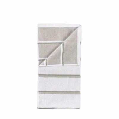 Meubles pour salle de bain - Serviette de bain Sauna 70x140 White/Soft Grey/Eucalyptus - F&H GROUP A/S