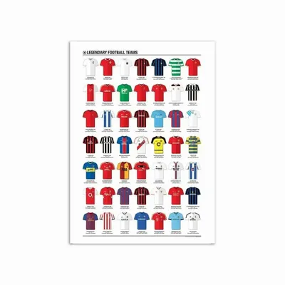 Affiches - Affiche 50 x 70 cm - Legendary Football Teams - Olivier Bourdereau - WALL EDITIONS