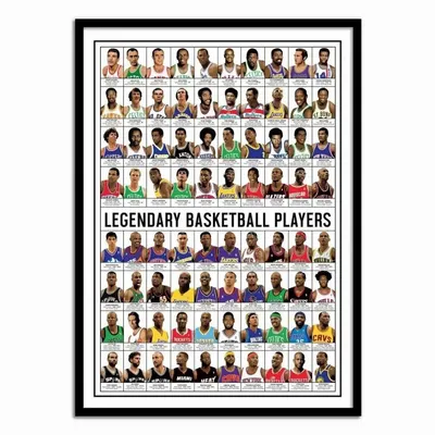 Poster - Art-Poster 50 x 70 cm - Legendary Basketball Players - Olivier Bourdereau - WALL EDITIONS