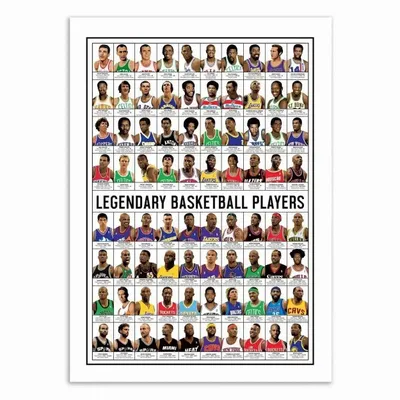 Poster - Art-Poster 50 x 70 cm - Legendary Basketball Players - Olivier Bourdereau - WALL EDITIONS