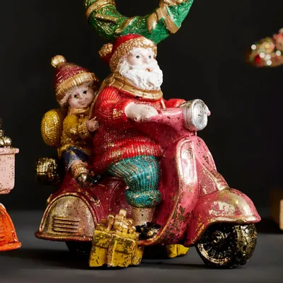 Autres décorations de Noël - Bougeoir Père Noël sur scooter - WERNER VOSS