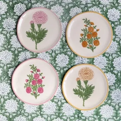 Assiettes au quotidien - Handmade Cake plates | Set of 4 - ROZABLUE