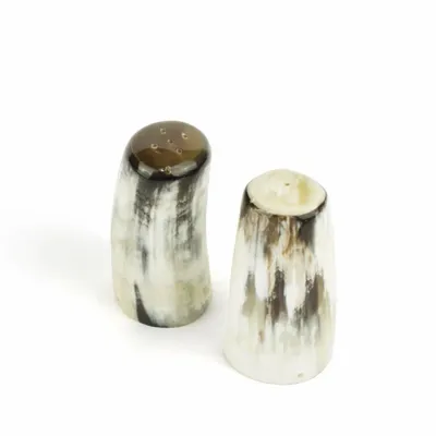 Ustensiles de cuisine - Mini set de salière et poivrier corne blonde africaine - L INDOCHINEUR X RIVÊT