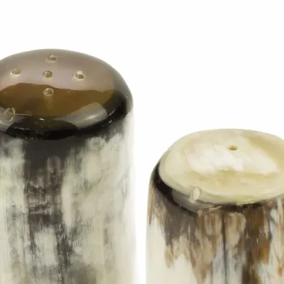 Ustensiles de cuisine - Mini set de salière et poivrier corne blonde africaine - L INDOCHINEUR X RIVÊT