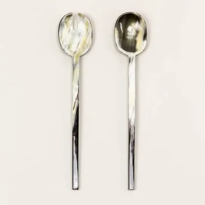 Kitchen utensils - Small Baguette cutlery in African black horn - L INDOCHINEUR X RIVÊT