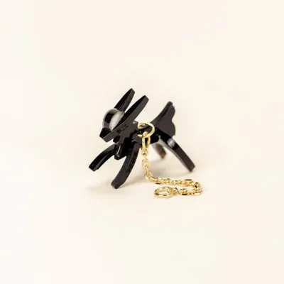 Jewelry - Goat ear charm in black horn and mother-of-pearl - L INDOCHINEUR X RIVÊT