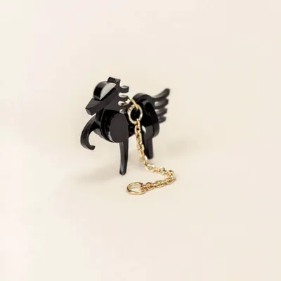 Bijoux - Bijou d'oreille Cheval en corne noire et nacre - L INDOCHINEUR X RIVÊT