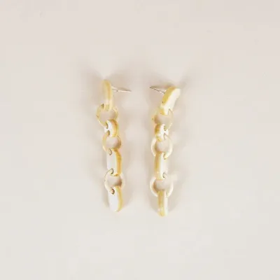 Bijoux - Boucles d'oreilles Fibre en corne blonde - Corne blonde marbrée - L INDOCHINEUR X RIVÊT