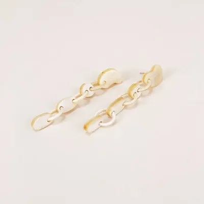 Bijoux - Boucles d'oreilles Fibre en corne blonde - Corne blonde marbrée - L INDOCHINEUR X RIVÊT