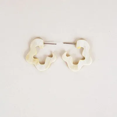 Bijoux - Boucles d'oreilles Azote en corne blonde - Corne blonde marbrée - L INDOCHINEUR X RIVÊT