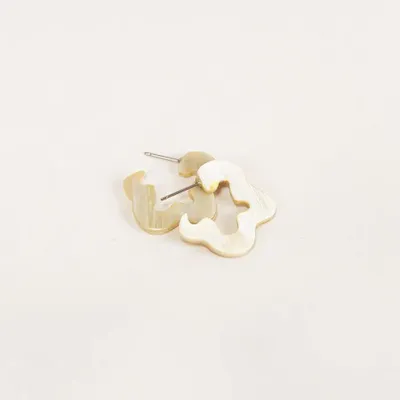 Bijoux - Boucles d'oreilles Azote en corne blonde - Corne blonde marbrée - L INDOCHINEUR X RIVÊT