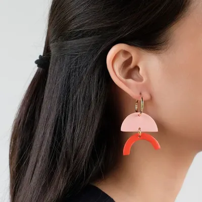 Jewelry - Hoop earrings in lacquered horn - Gold hooks - Multicolour - L INDOCHINEUR X RIVÊT