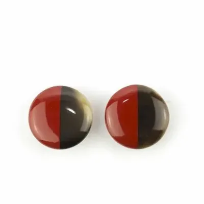 Jewelry - Clip-on lacquered disc earrings in indigo blue - Clips - Red lacquer - L INDOCHINEUR X RIVÊT