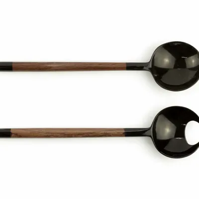 Couverts de service - Petits couverts ronds pinces de crabe laqués ivoire - taille S - L INDOCHINEUR X RIVÊT