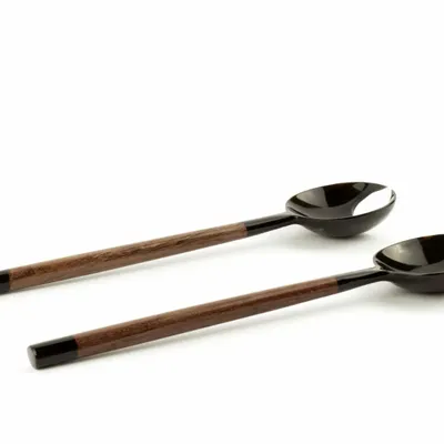 Couverts de service - Petits couverts ronds pinces de crabe laqués ivoire - taille S - L INDOCHINEUR X RIVÊT