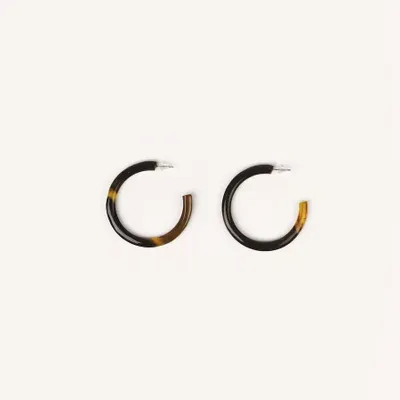 Jewelry - Small round rings earring in African white horn - Studs - Hoof - L INDOCHINEUR X RIVÊT