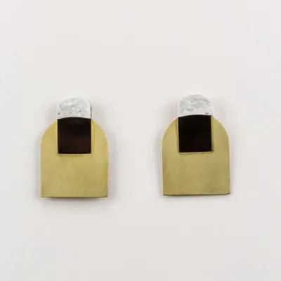 Jewelry - Stone & Brass Arche earrings - L INDOCHINEUR X RIVÊT