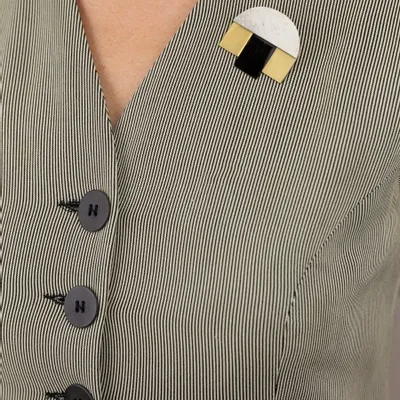 Brooches - Stone & brass Colonne brooch - L INDOCHINEUR X RIVÊT