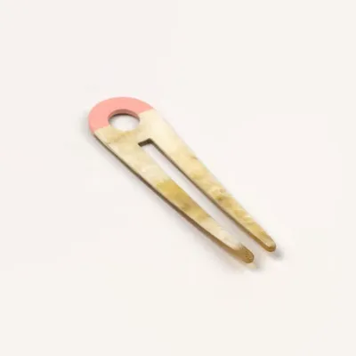 Accessoires cheveux - Double Pique à cheveux corne blonde Africaine et laque - L INDOCHINEUR X RIVÊT