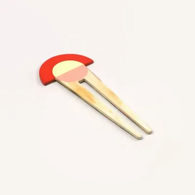 Accessoires cheveux - Double Pique à cheveux corne blonde Africaine et laque - L INDOCHINEUR X RIVÊT
