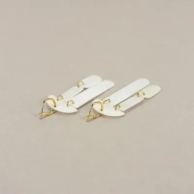 Bijoux - Boucles d'oreilles pampilles en nacre - Nacre blanche - L INDOCHINEUR X RIVÊT