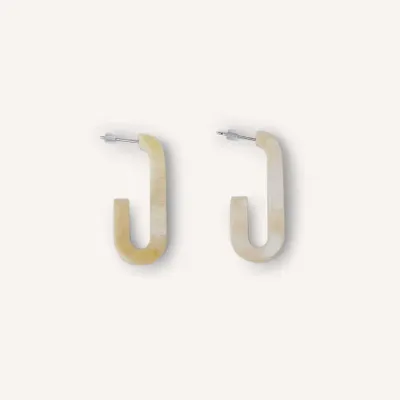 Jewelry - Earrings in blond horn - Studs - Marbled blond horn - L INDOCHINEUR X RIVÊT