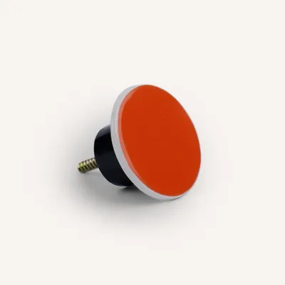 Quincaillerie d'art - Patère bord droit, laque rouge orangé et gris, taille M - L INDOCHINEUR X RIVÊT