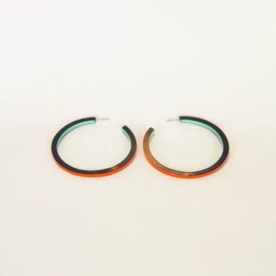 Jewelry - Hoop earrings, large ring in beige and khaki lacquer, - Multicolour - L INDOCHINEUR X RIVÊT