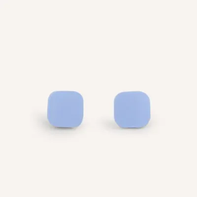 Jewelry - Earrings in horn and Wood Green lacquer - Studs - Ochre earth lacquer - L INDOCHINEUR X RIVÊT