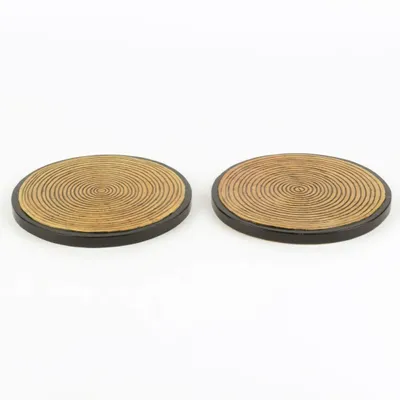 Table mat - Stone bottle coaster, rolled bamboo (set of 2) - L INDOCHINEUR X RIVÊT