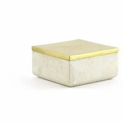 Caskets and boxes - Medium square box with coppered brass-set lid - L INDOCHINEUR X RIVÊT