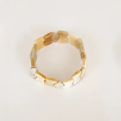 Bracelets - Bracelet élastique Cétone en corne blonde - L INDOCHINEUR X RIVÊT