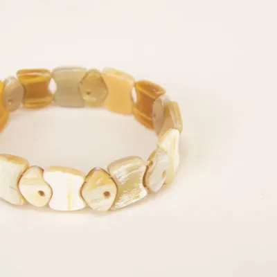 Bracelets - Bracelet élastique Cétone en corne blonde - L INDOCHINEUR X RIVÊT