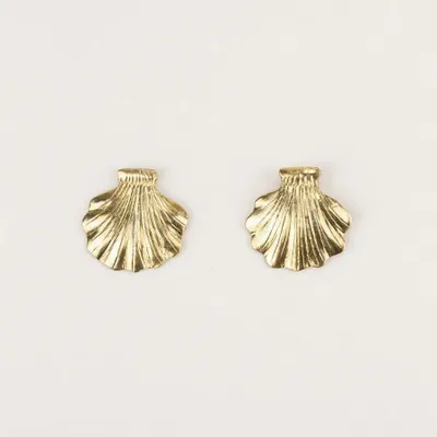 Bijoux - Boucles d'oreilles Coquillage en laiton - L INDOCHINEUR X RIVÊT