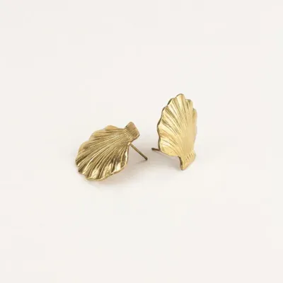 Bijoux - Boucles d'oreilles Coquillage en laiton - L INDOCHINEUR X RIVÊT