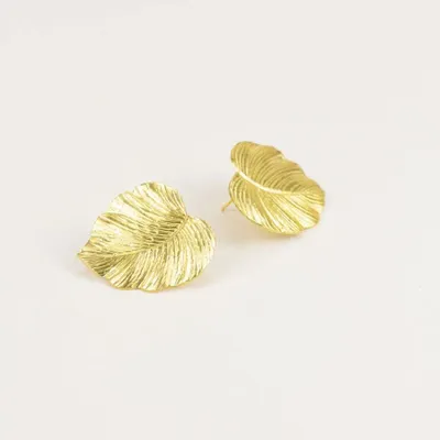 Bijoux - Boucles d'oreilles Monstera en laiton - L INDOCHINEUR X RIVÊT