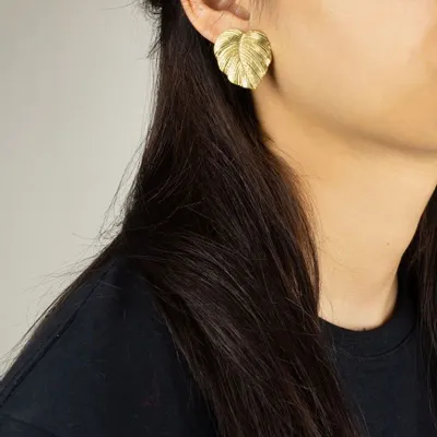 Jewelry - Monstera earrings in brass - L INDOCHINEUR X RIVÊT