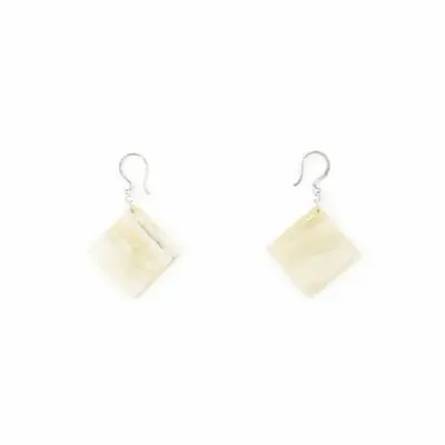 Jewelry - Square earrings in blond horn - L INDOCHINEUR X RIVÊT