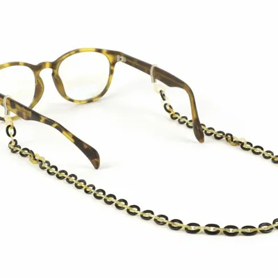 Glasses - Eyeglass chain, ultra-fine mesh, hoof and black horn - L INDOCHINEUR X RIVÊT