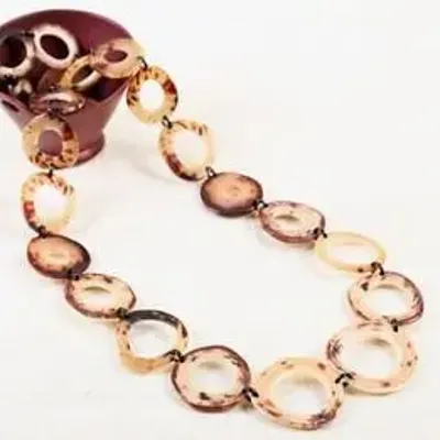 Jewelry - Long necklace with African horn rings - L INDOCHINEUR X RIVÊT