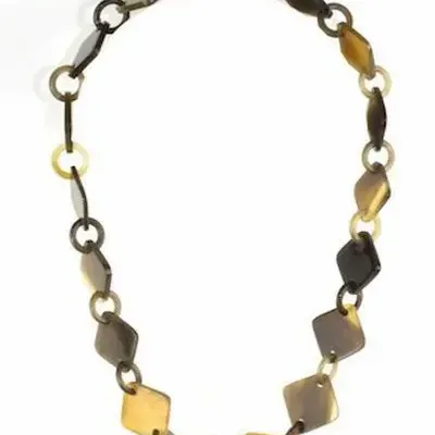 Bijoux - Collier court pastilles carrées en sabot - L INDOCHINEUR X RIVÊT