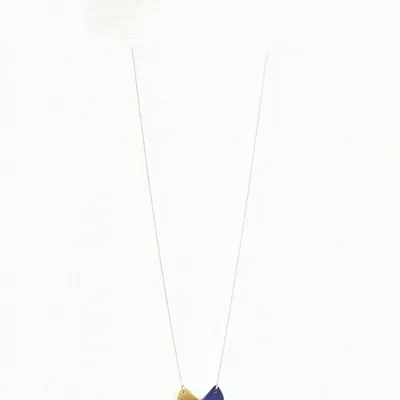 Jewelry - Indigo blue and cream coffee lacquered 3-quarter pendant with a chain - L INDOCHINEUR X RIVÊT