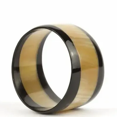 Bracelets - Two-tone trapezoid bracelet in blond and black horn, size S - size S - L INDOCHINEUR X RIVÊT