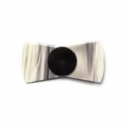 Broches - Broche noeud en corne blonde avec une perle en corne noire - L INDOCHINEUR X RIVÊT
