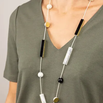 Jewelry - Long stone & brass necklace - L INDOCHINEUR X RIVÊT
