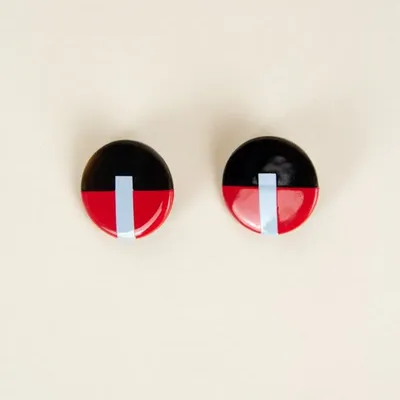 Bijoux - Boucles d'oreilles Sinh Nhat 4 en sabot avec laque bicolore - Motif - L INDOCHINEUR X RIVÊT